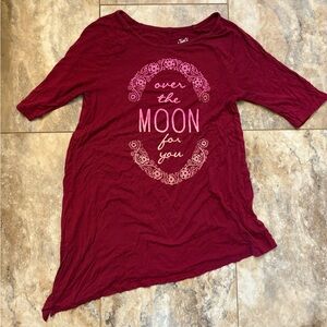 Justice Girls Asymmetrical Burgundy Over The Moon For You Embellished Top 14